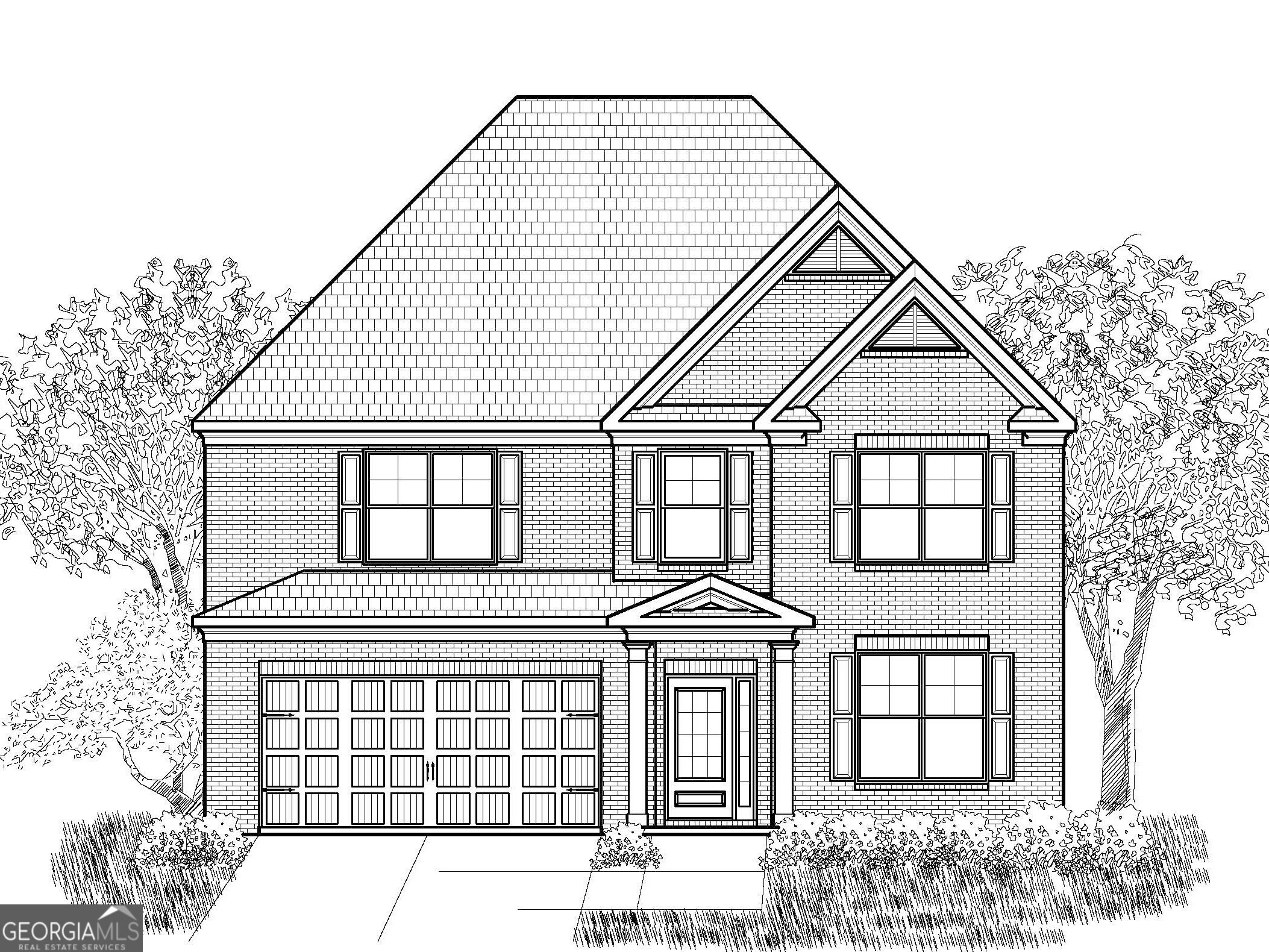 bellview front exterior rendering of elevation CB at Briarwood