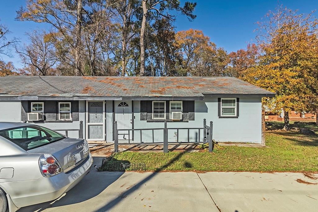 a view of a house with a patio