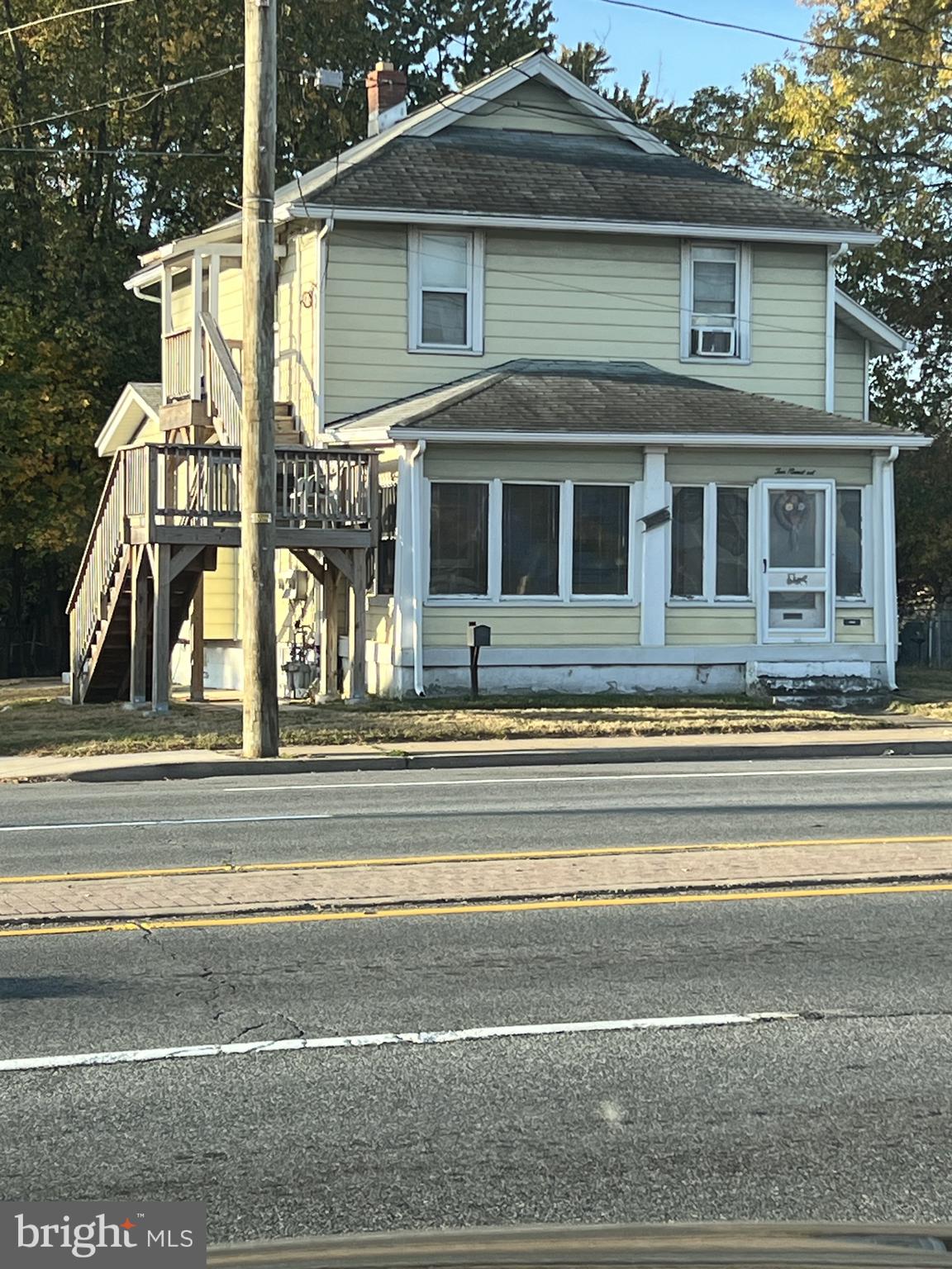 a view of a house with a balcony