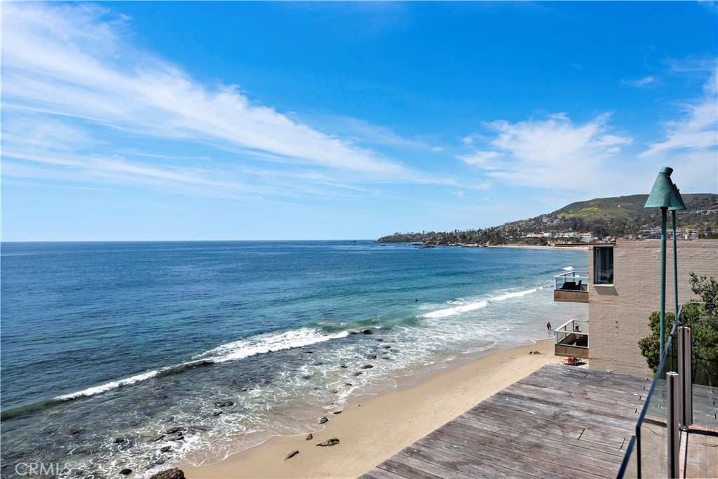 a view of an ocean and beach