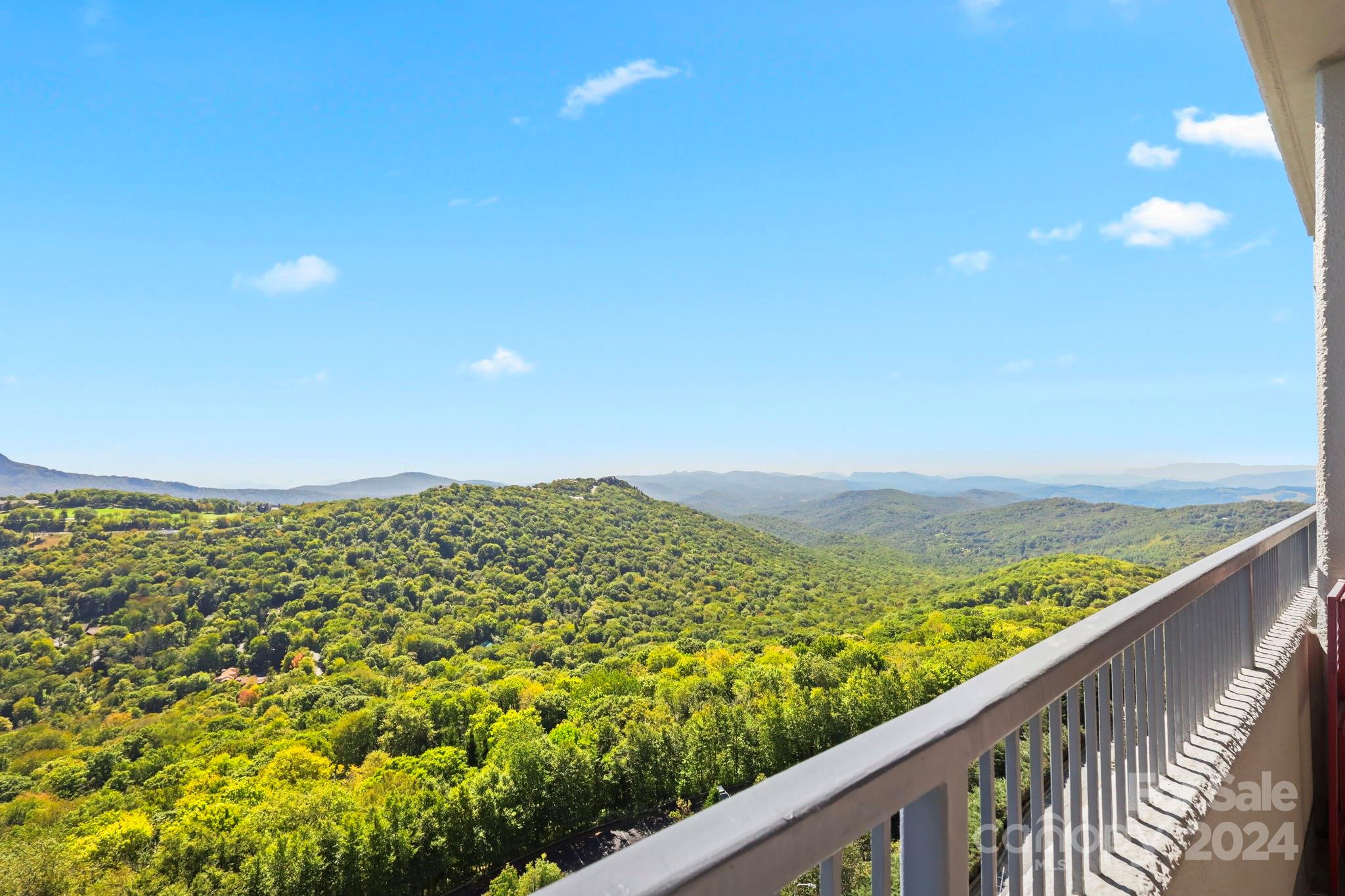 a view of mountain view from a balcony