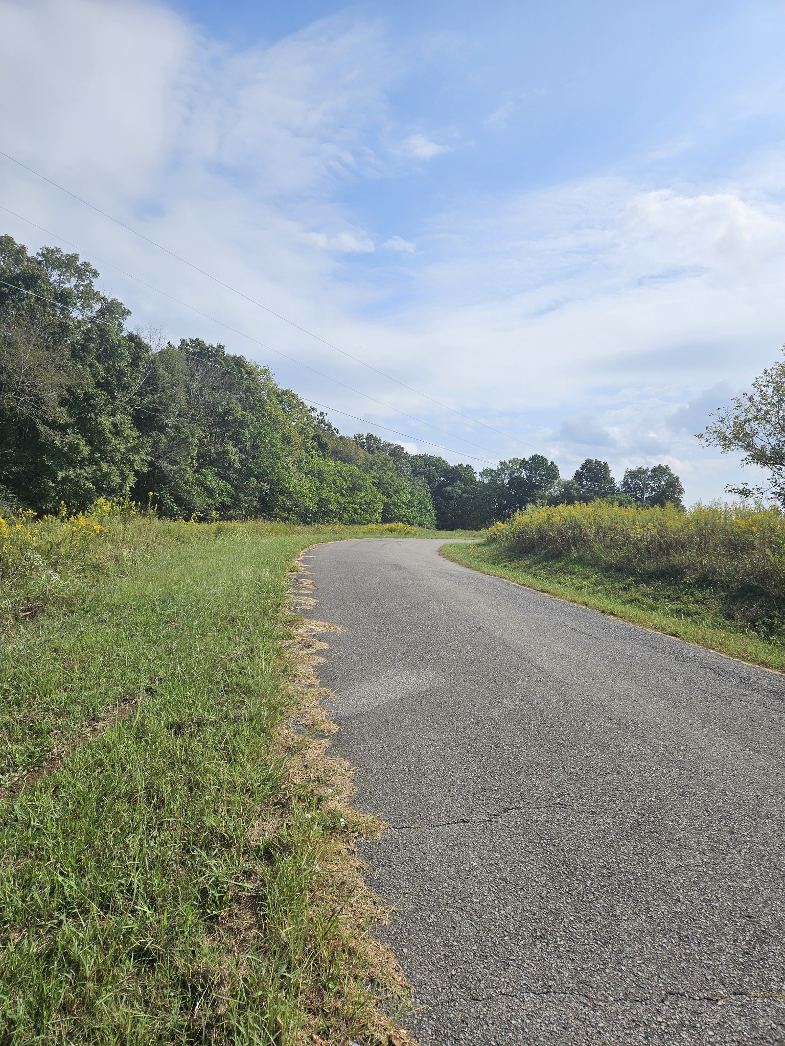 As you turn onto Old Ferry, this is the view toward the land on the left about 0.2 miles in.