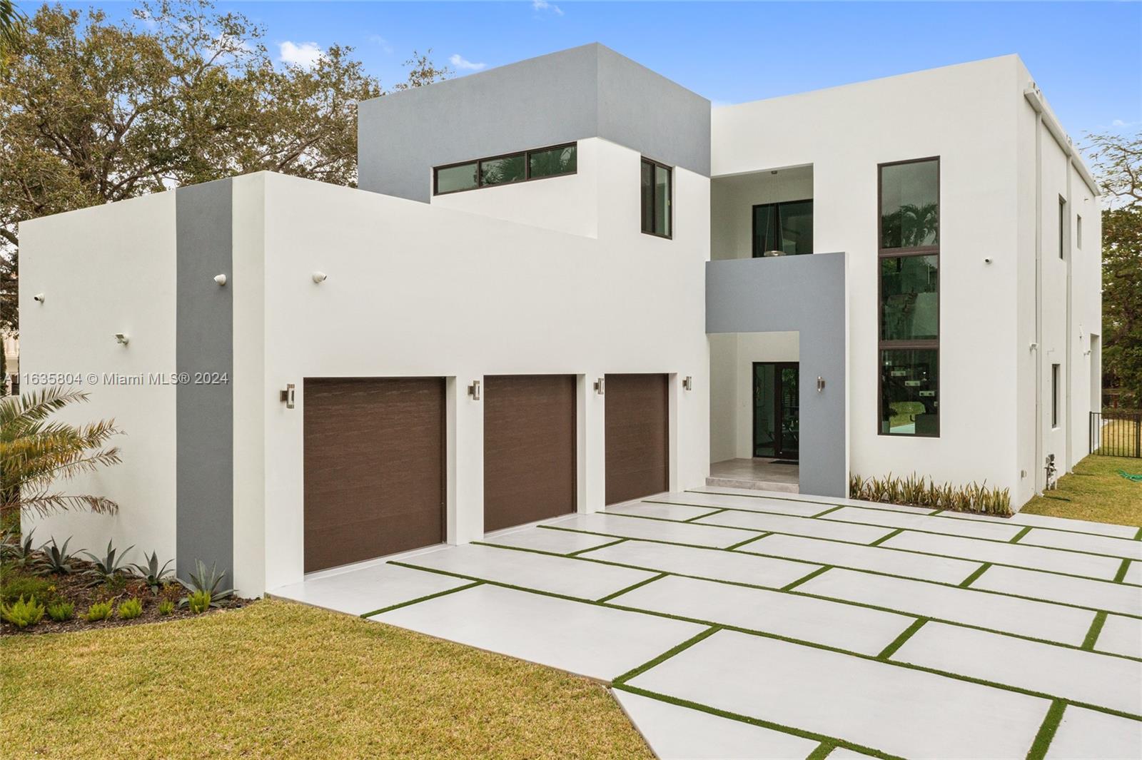 a front view of a house with windows