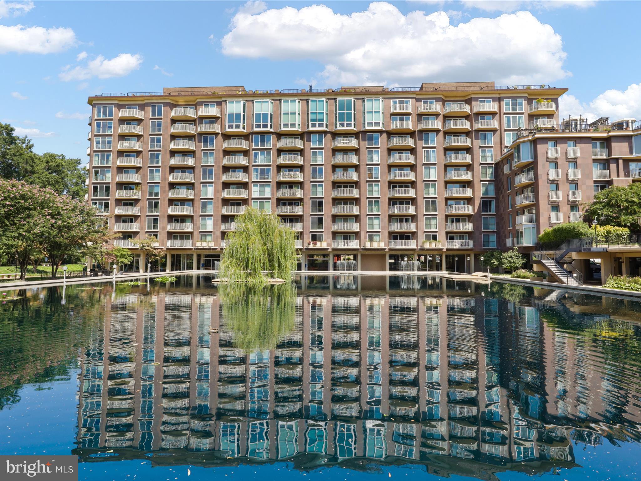 a view of building with a lake view