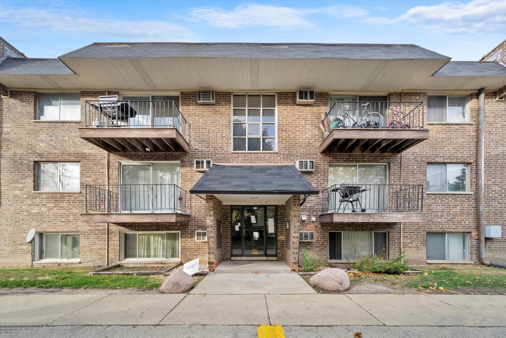 a front view of a building with entryway