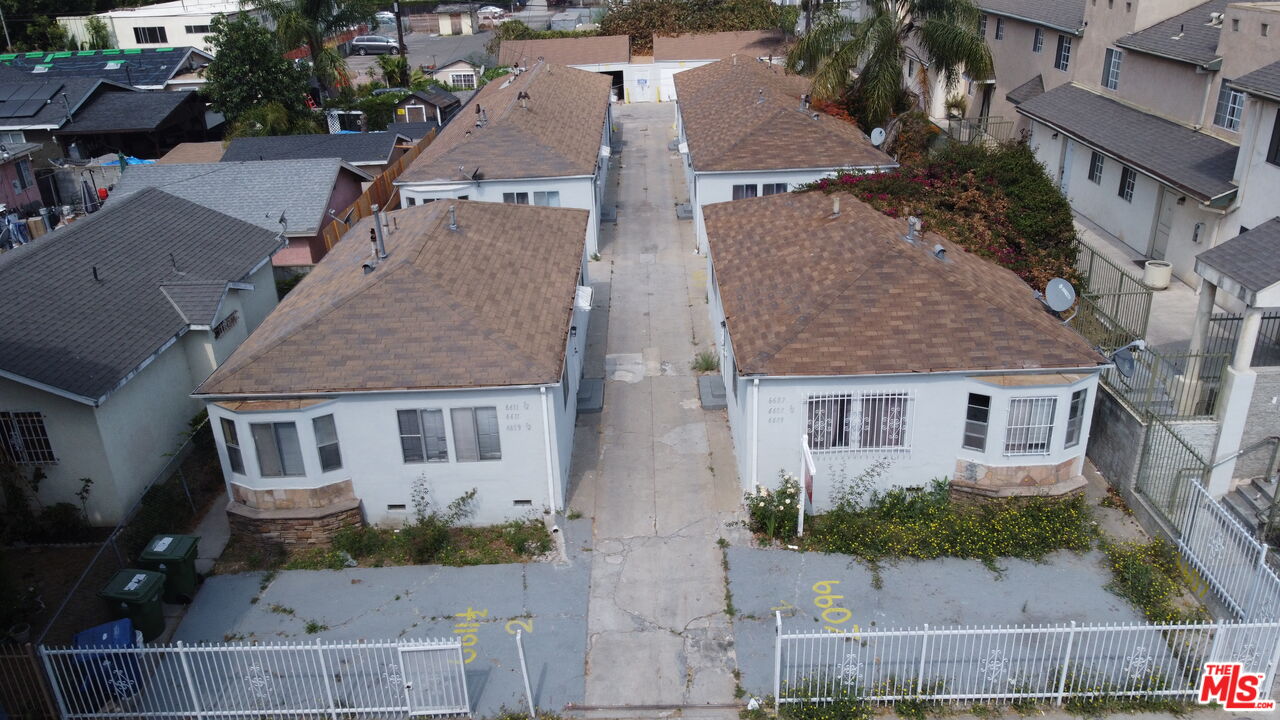 an aerial view of a house