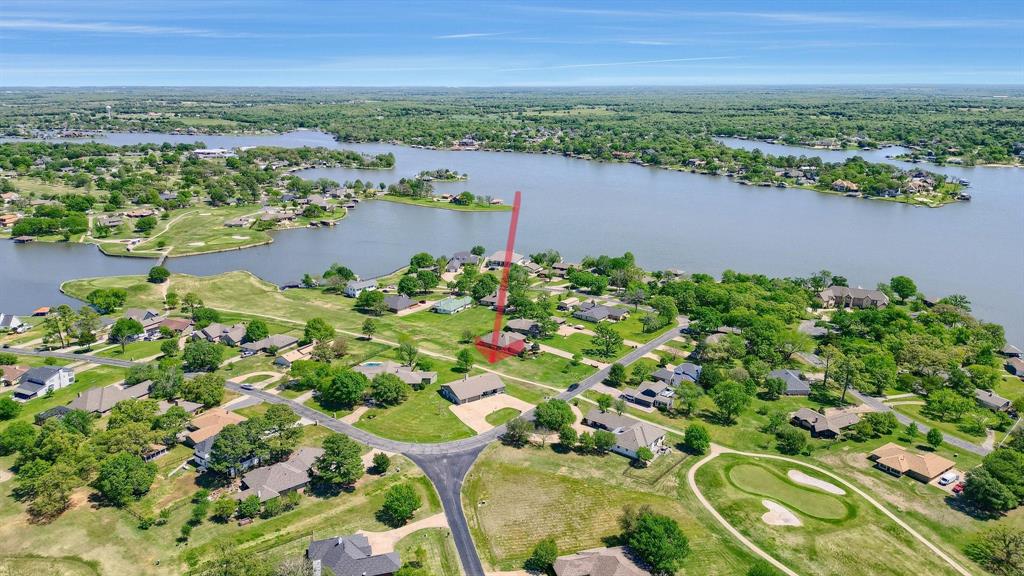 an aerial view of city and lake view