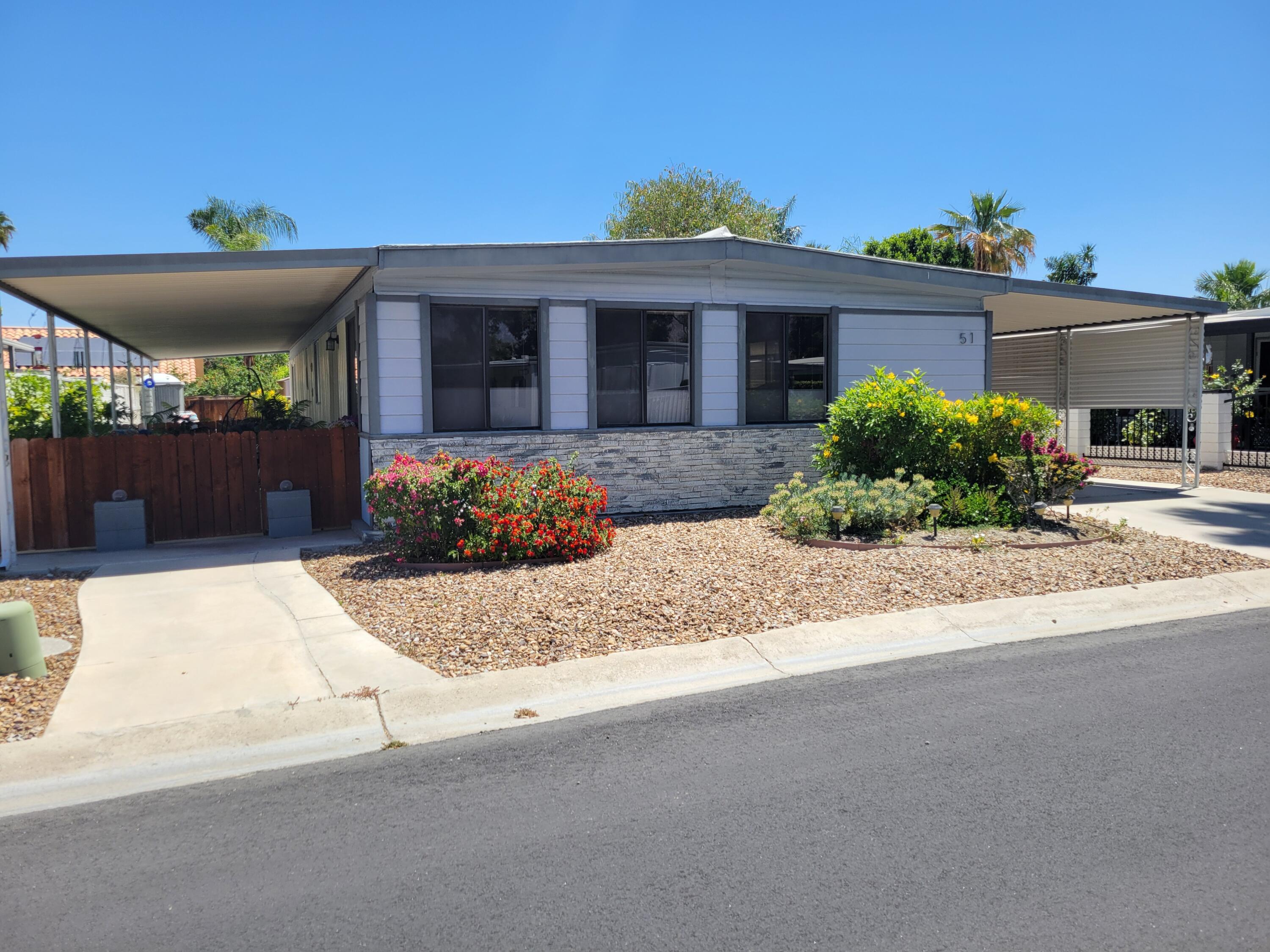 front view of a house with a outdoor space