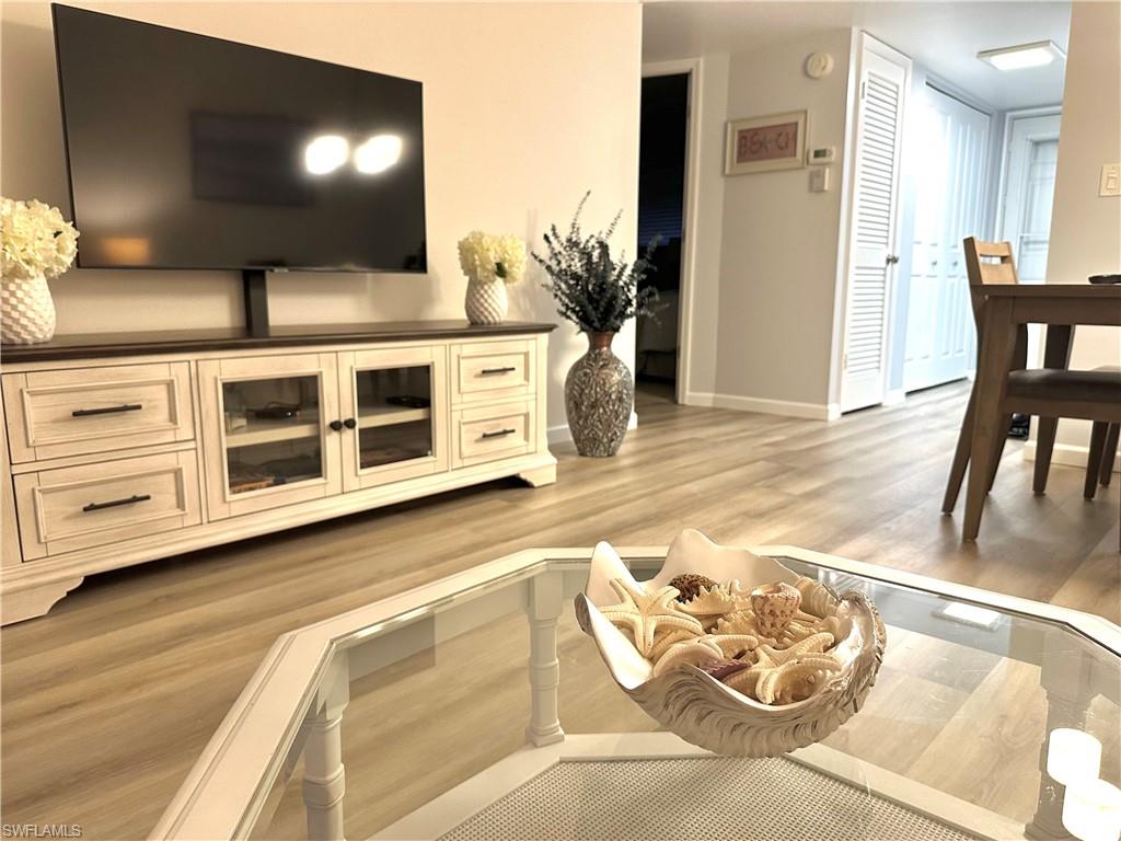 Living room featuring light wood-type flooring