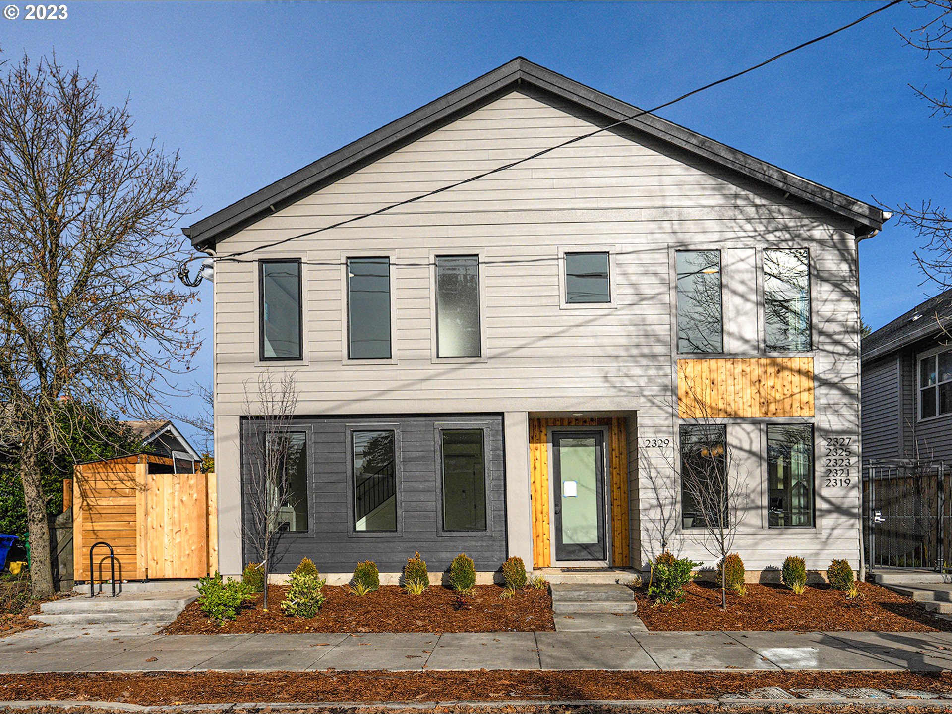 a front view of a house