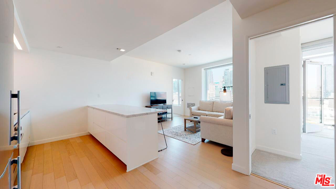 a view of living room and bedroom