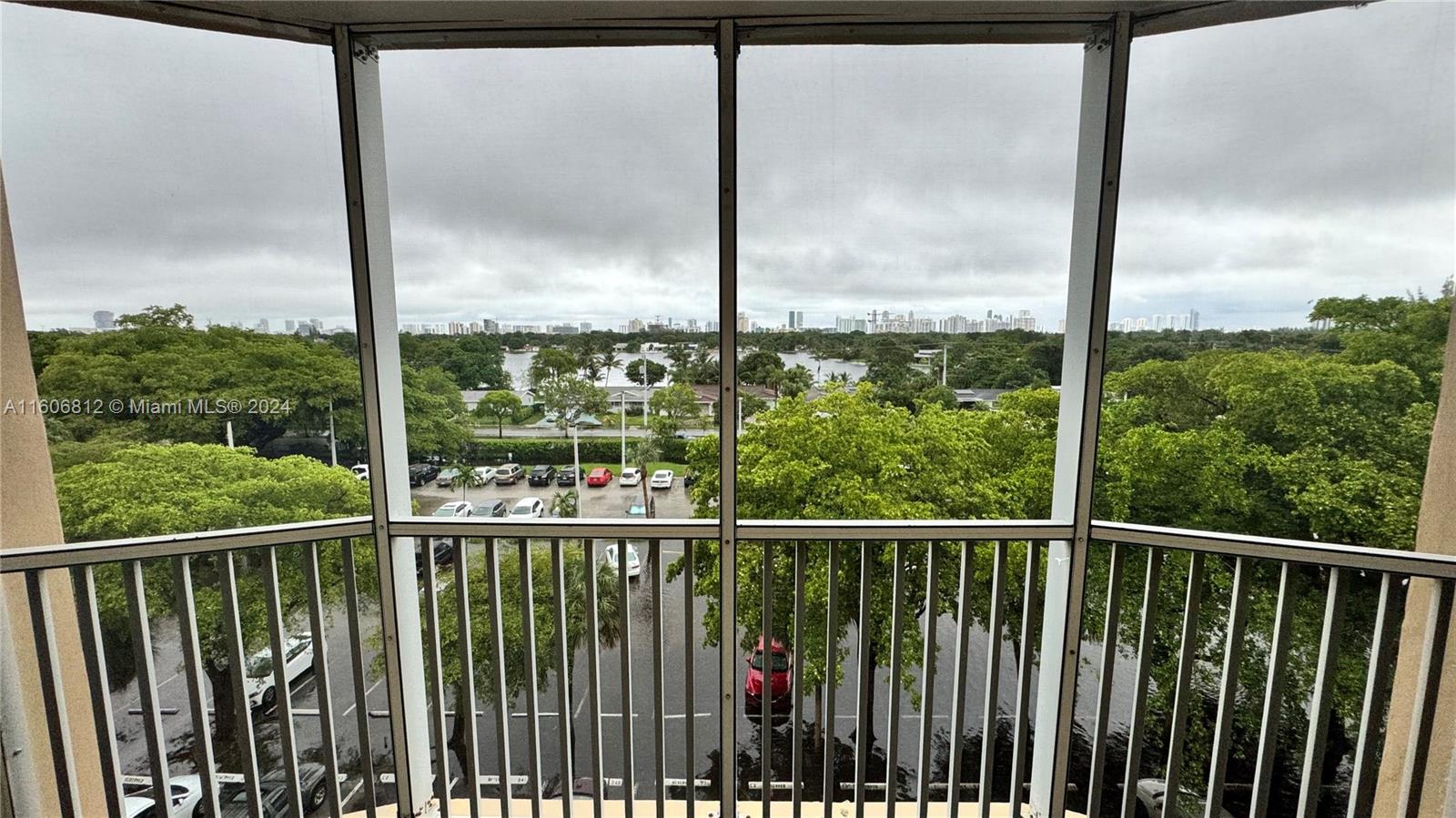 a view of a city from a balcony