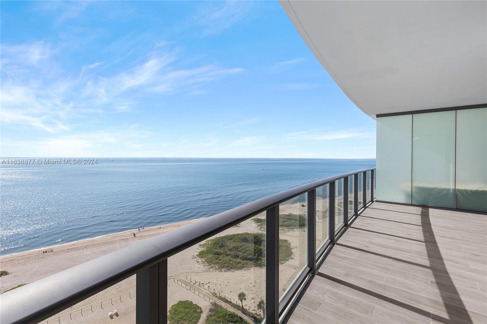 a view of ocean from a balcony