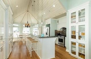 Beautiful kitchen with vaulted ceiling.  Tons of storage