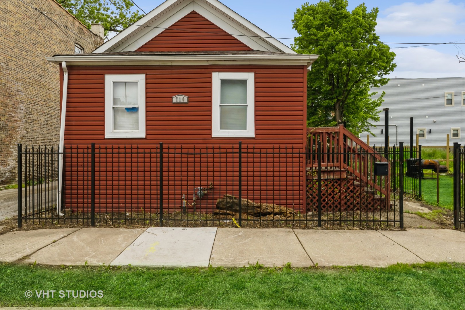 a front view of a house