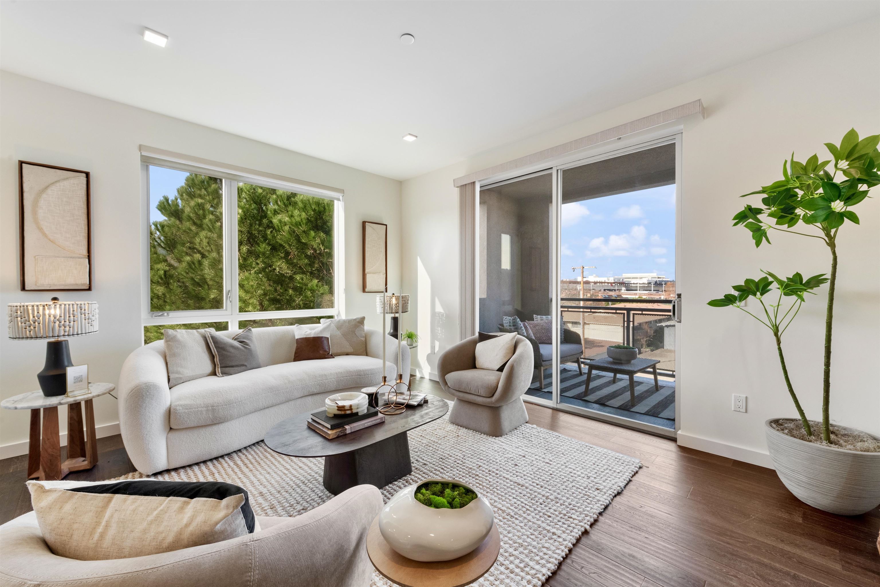 a living room with furniture and window