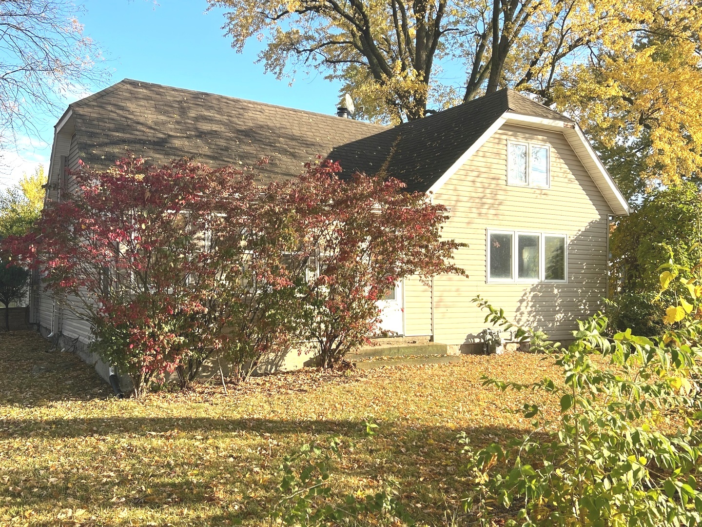 a view of back yard of the house