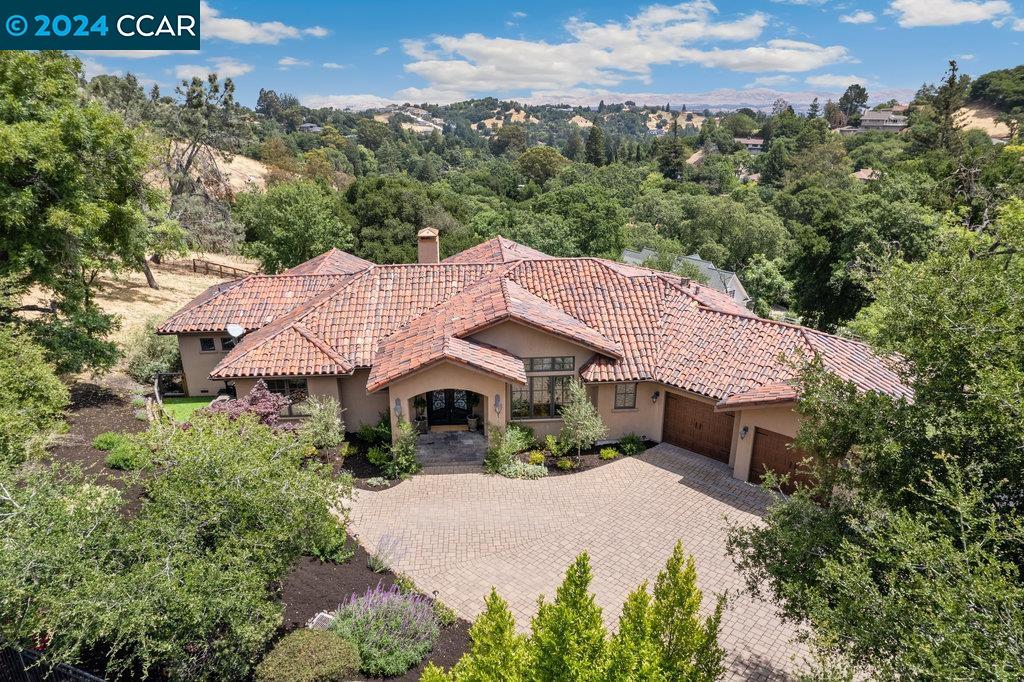 an aerial view of a house