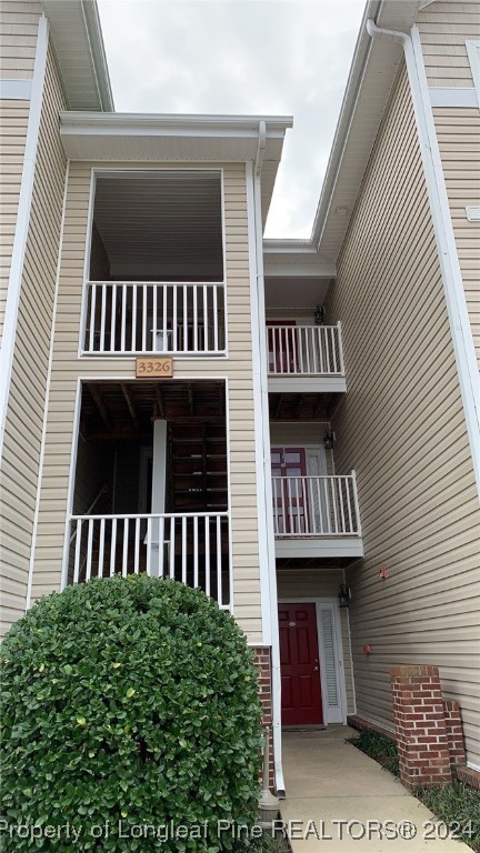 a view of front door of house