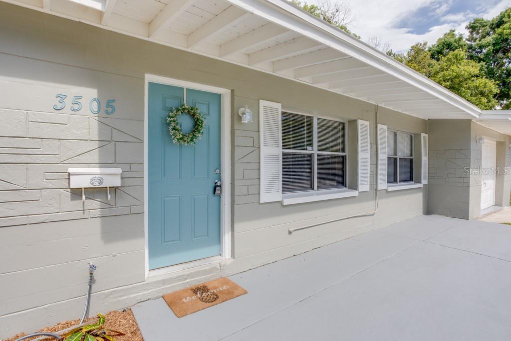 Front Door with large patio area 