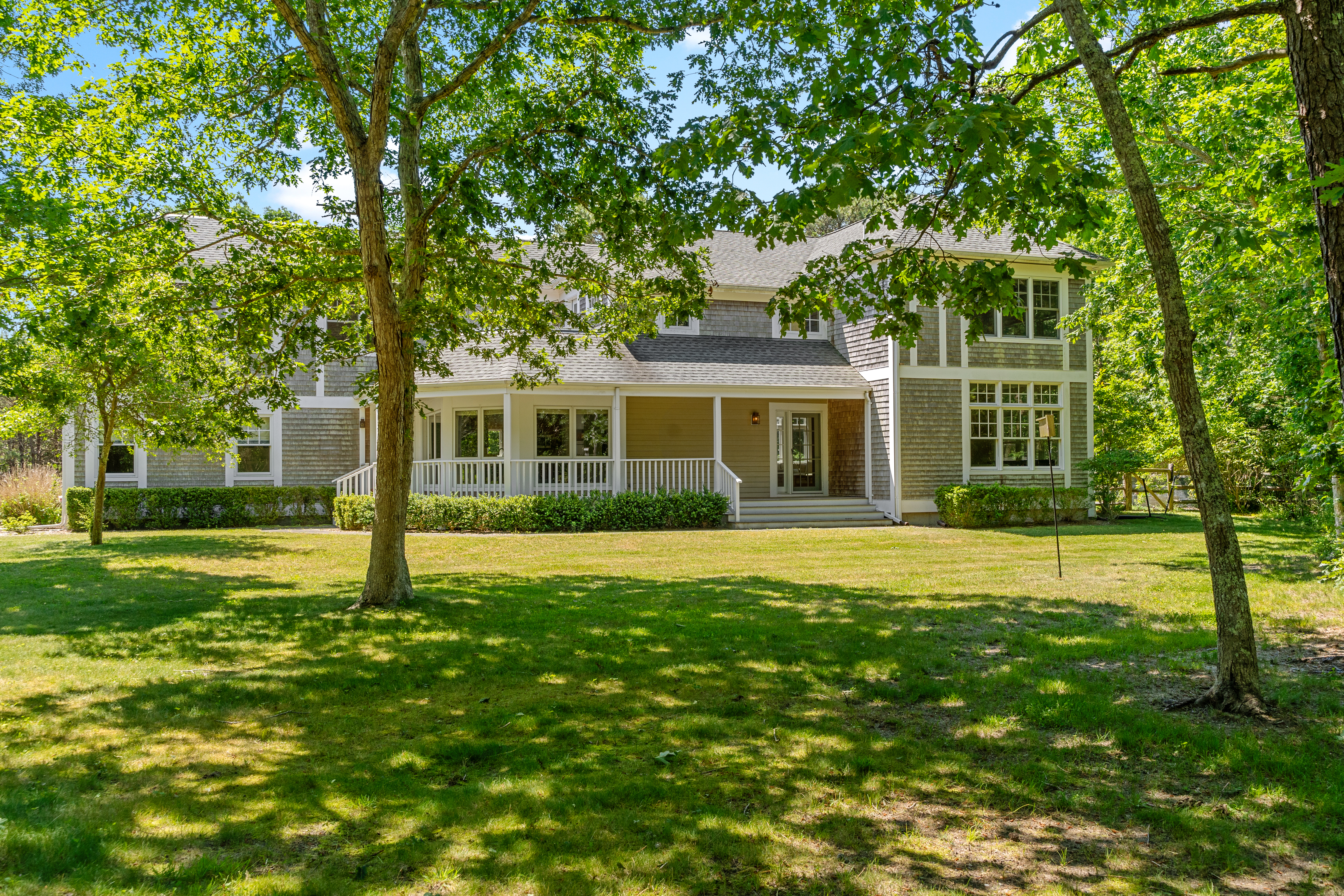 a house view with a garden space