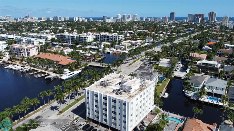 an aerial view of multiple house