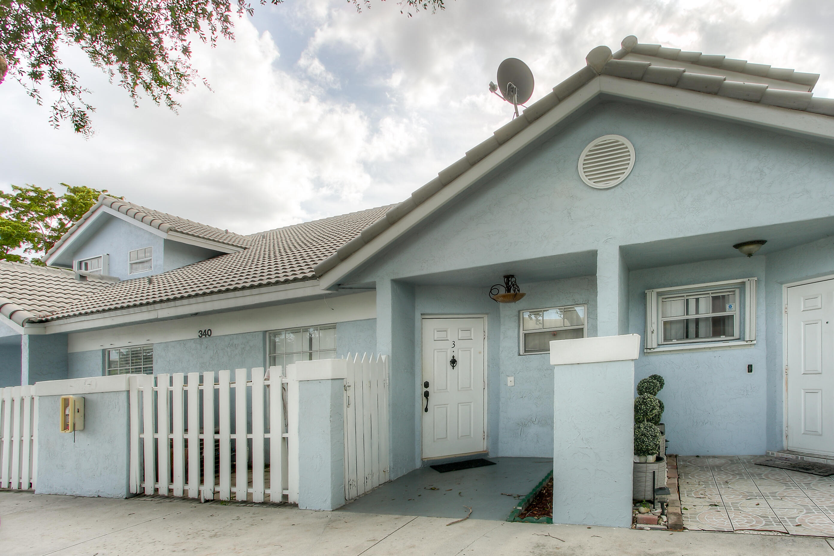 a front view of a house