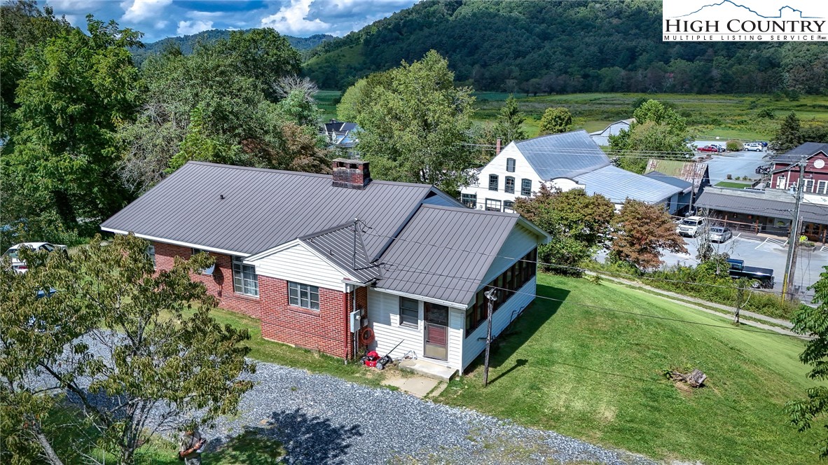 an aerial view of a house