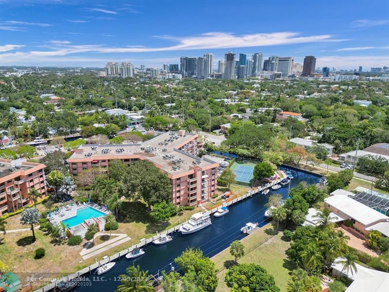 an aerial view of multiple house