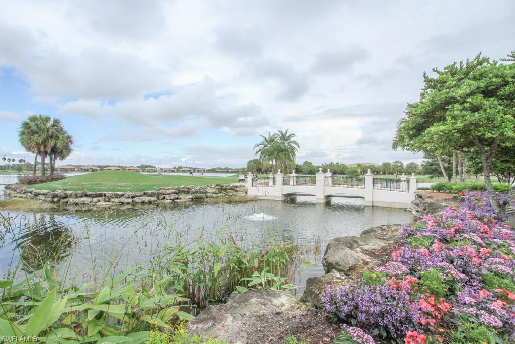 a view of a lake with a big yard