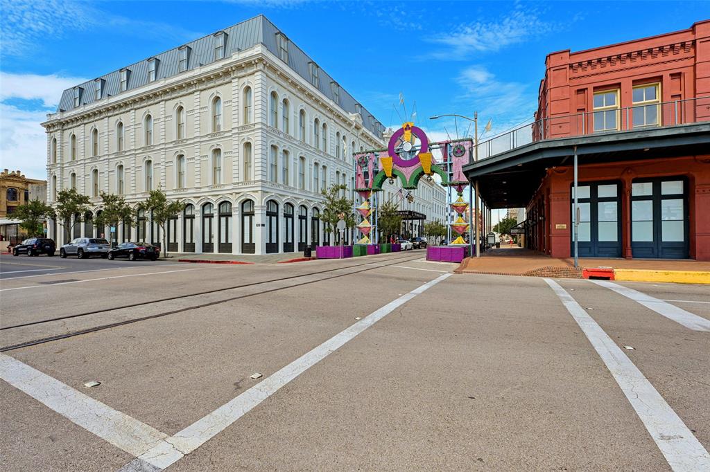 a view of a building with a street view