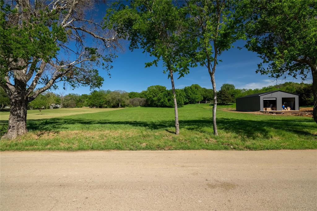 a view of backyard with green space