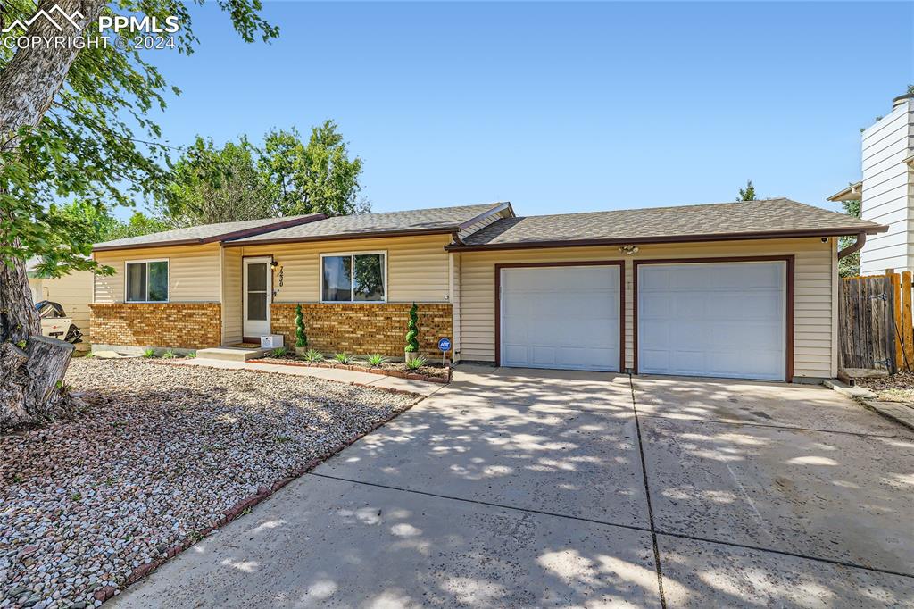 Single story home with a 2-car garage