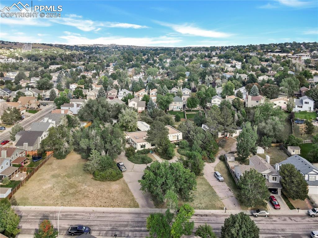 an aerial view of multiple house