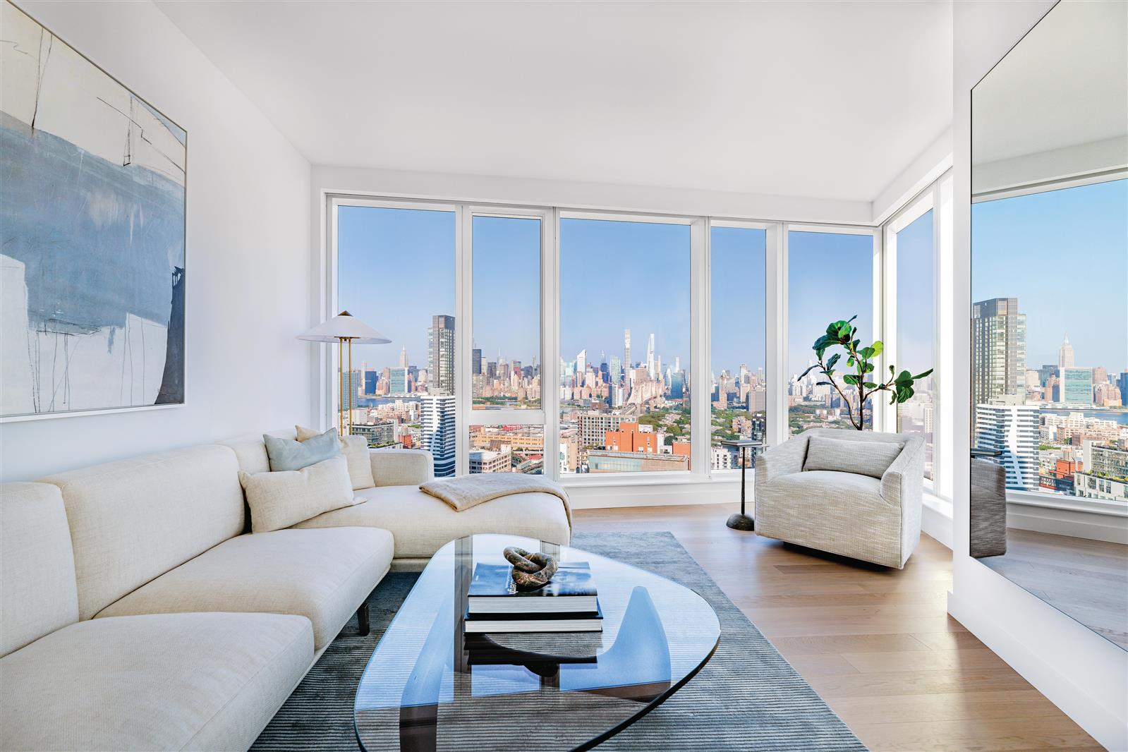 a living room with furniture and a couch