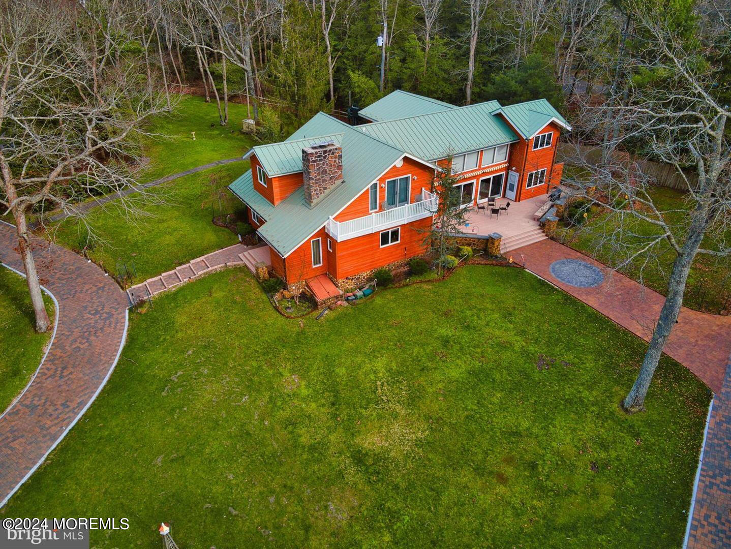 an aerial view of a house