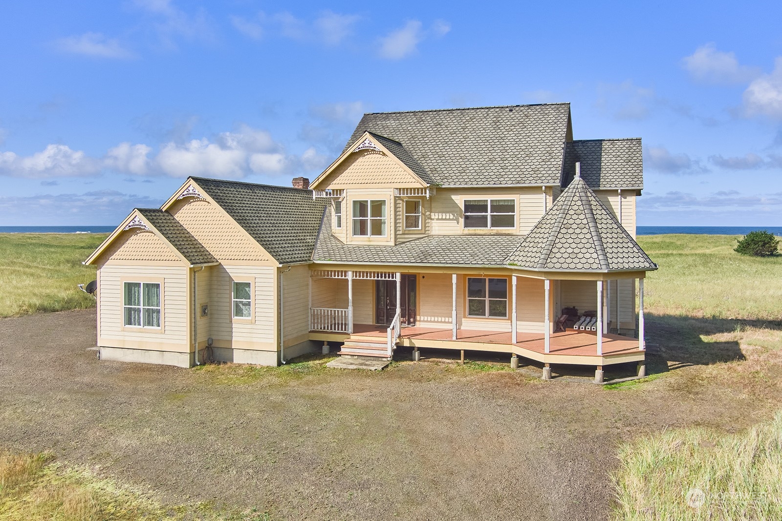 a front view of a house with a porch