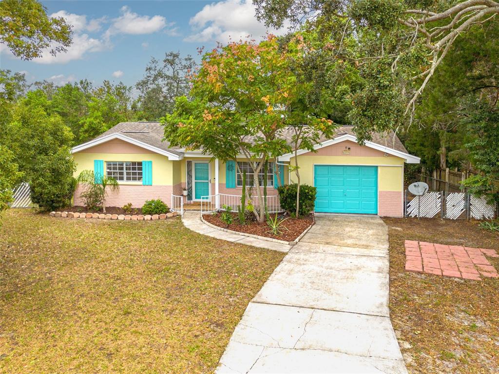 a front view of a house with yard