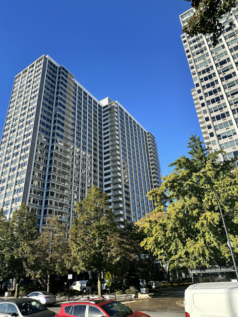 a front view of a building