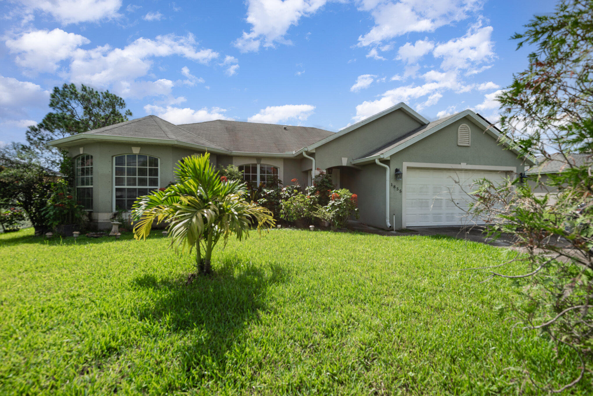 a view of a yard in front of house