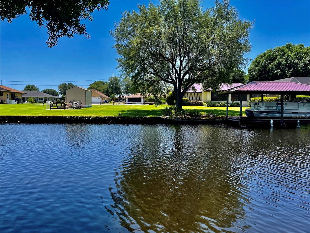 a view of a lake with houses