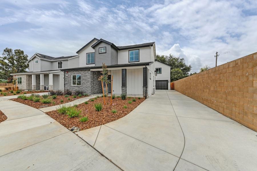 a front view of a house with entertaining space