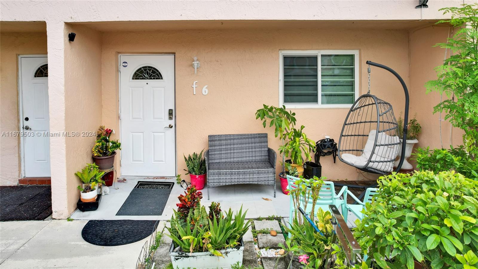 a house view with a seating space