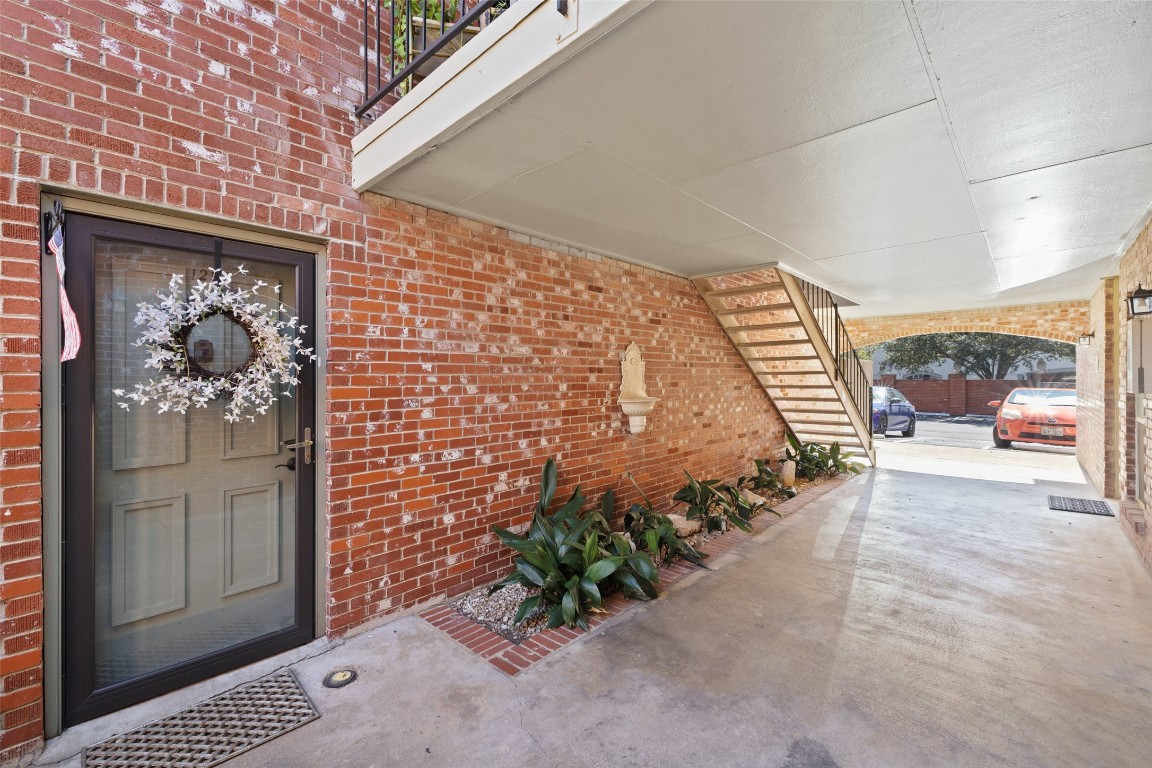 a view of lobby with stairs