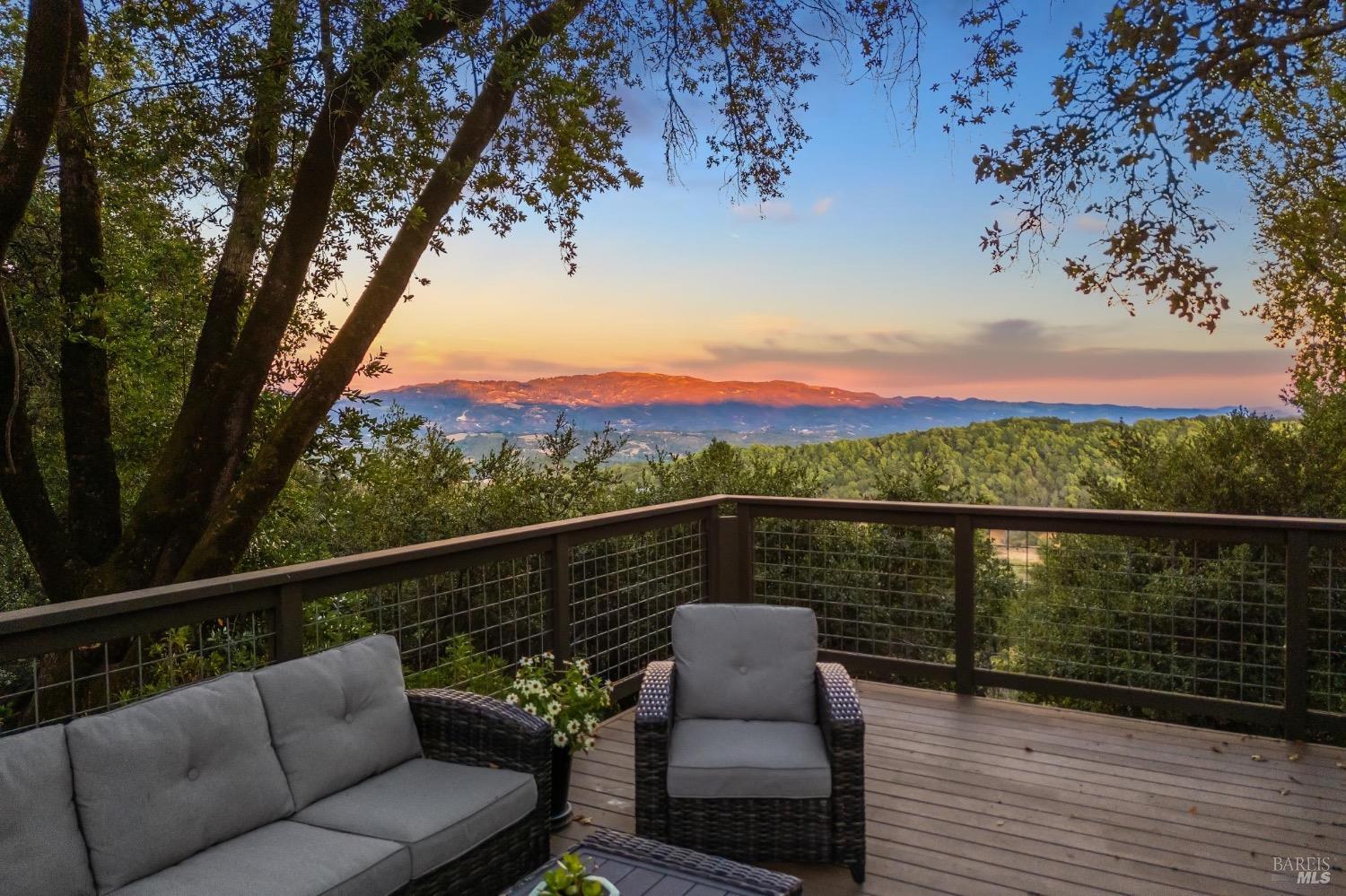 The sunset from your deck overlooking the Sonoma Valley.