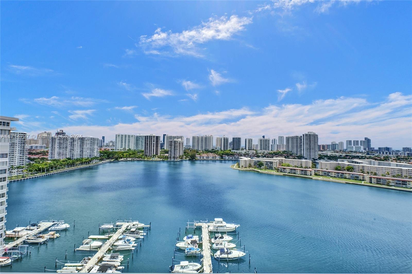 a view of a lake with houses