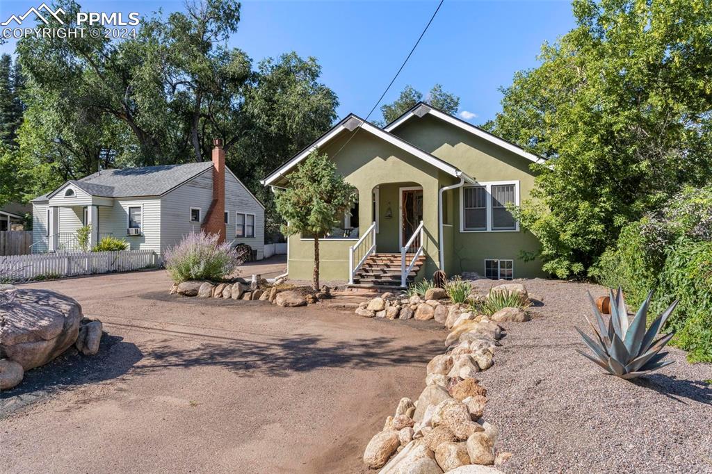 a view of a house with a patio