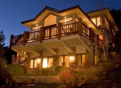 a view of a house with a balcony