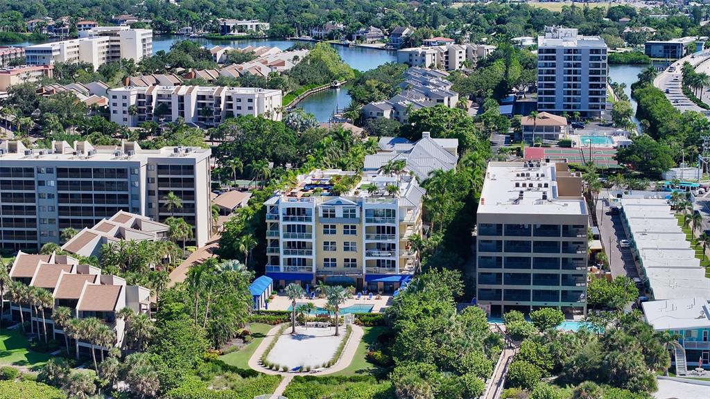 a view of a city and building