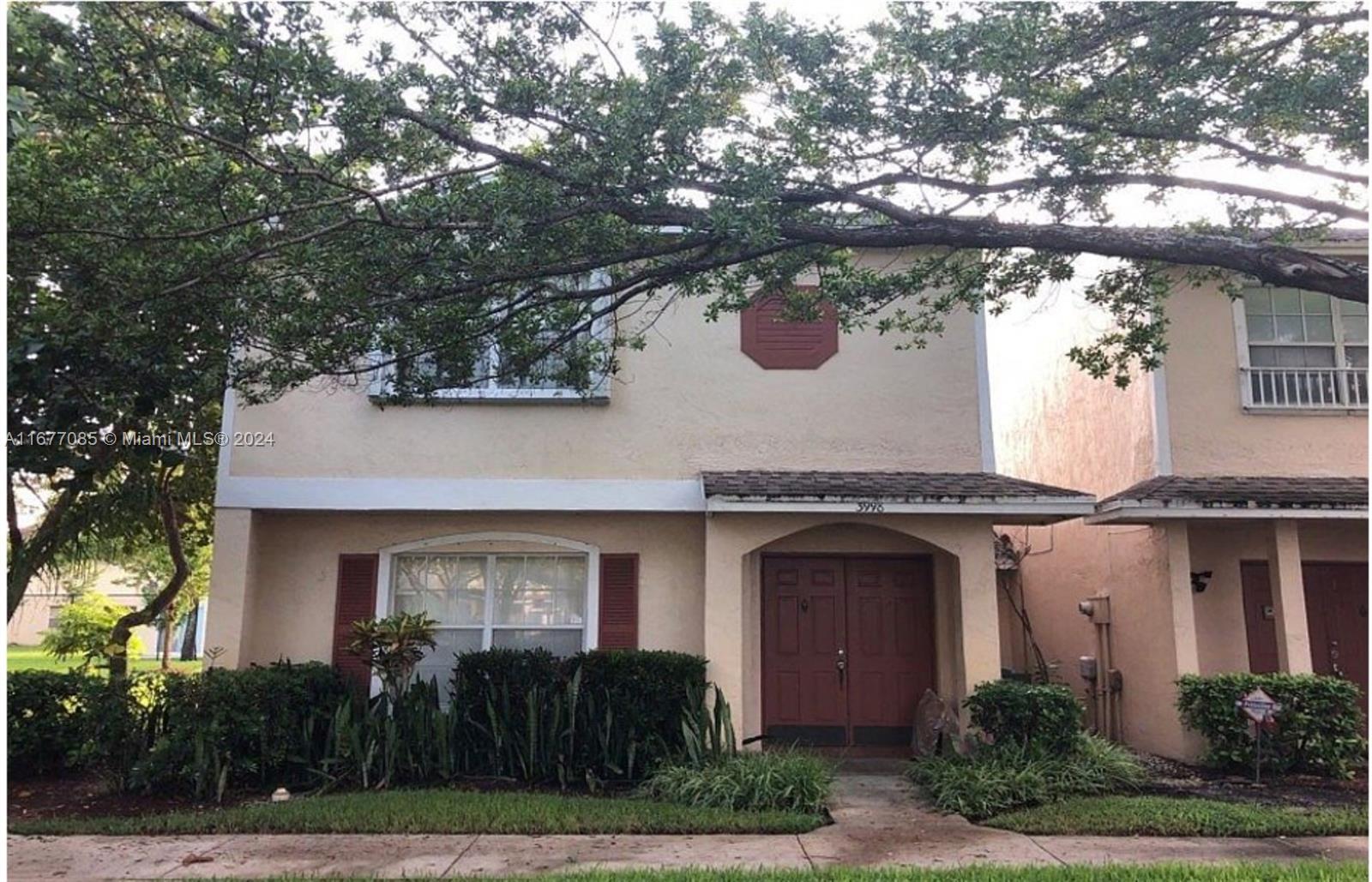 a front view of a house